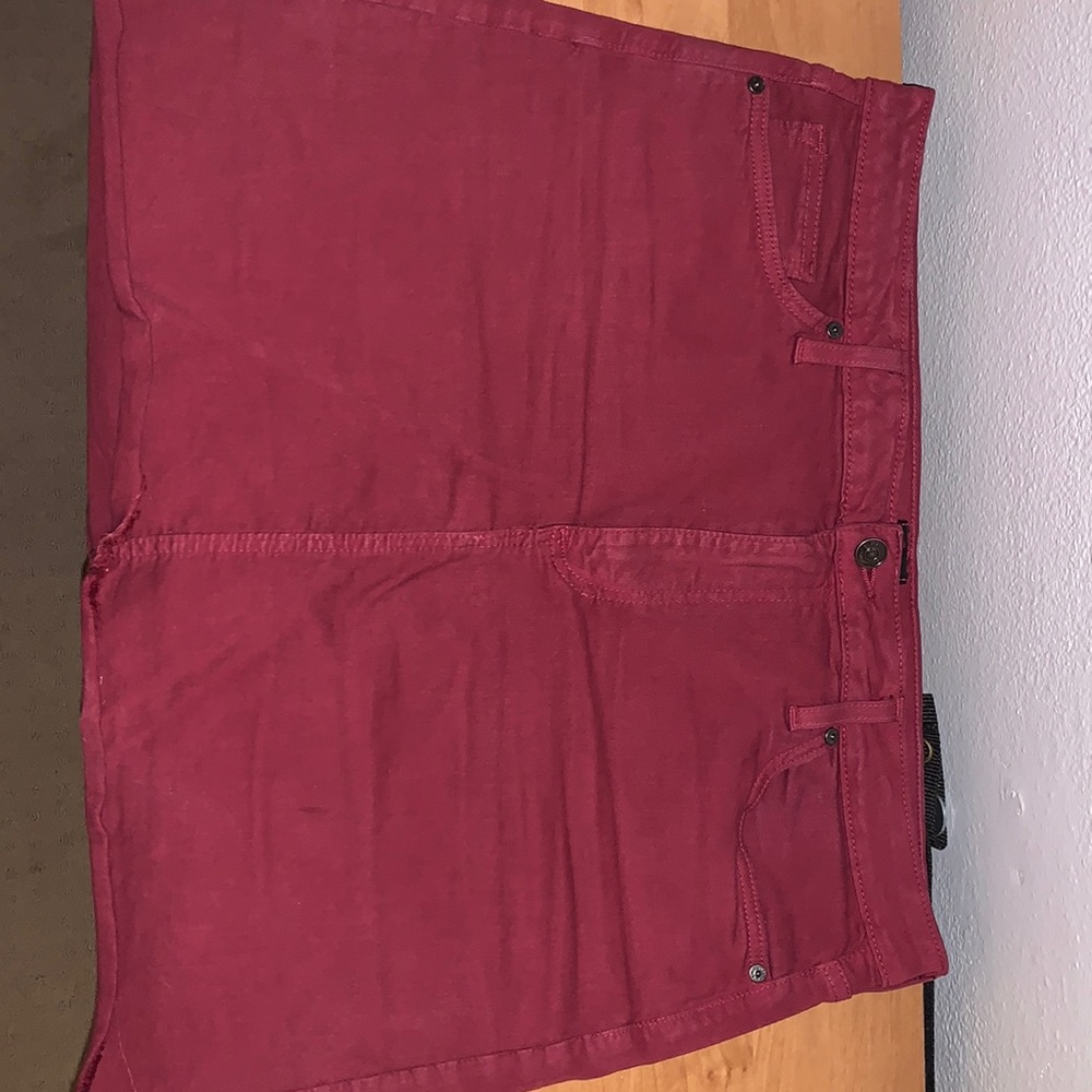 Just Black wine colored denim mini skirt size XL
